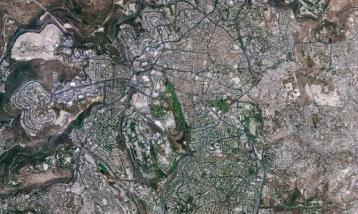 ירושלים כפי שצולמה על ידי הלוויין ונוס