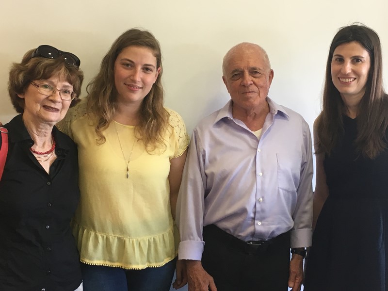 From left to right: Hannah Hanani, Alisa Egotubov, Micha Hanani and Dr. Noa Gueron-Sela